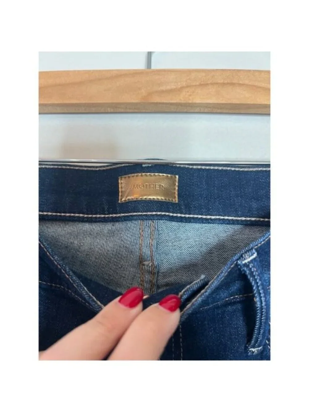 NEW Mother Insider Crop Step Fray High Waist Bootcut Ankle Jeans Blue Size: 28 - Picture 4 of 8